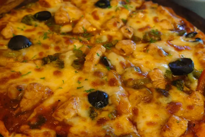 Wheat Pizza Pockets Recipe Baked with Chicken Filling — photo 2
