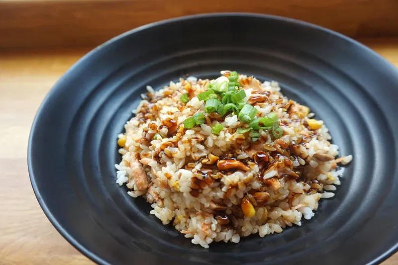 Stir Fried Brown Rice And Wild Rice Topped With Honey-Glazed Tofu Recipe — photo 2