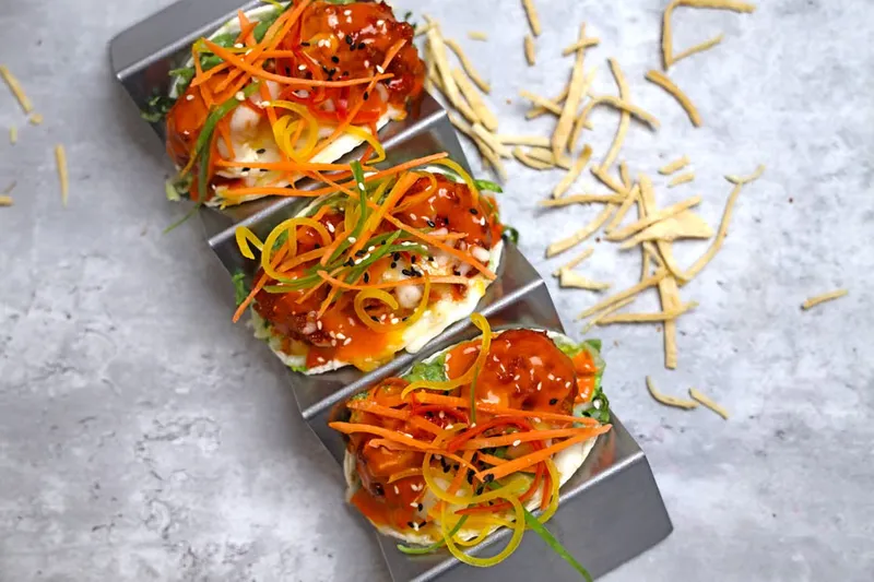 Chinese Tacos (Salad Taco with Hot and Sweet Vegetables) -Fusion Recipe