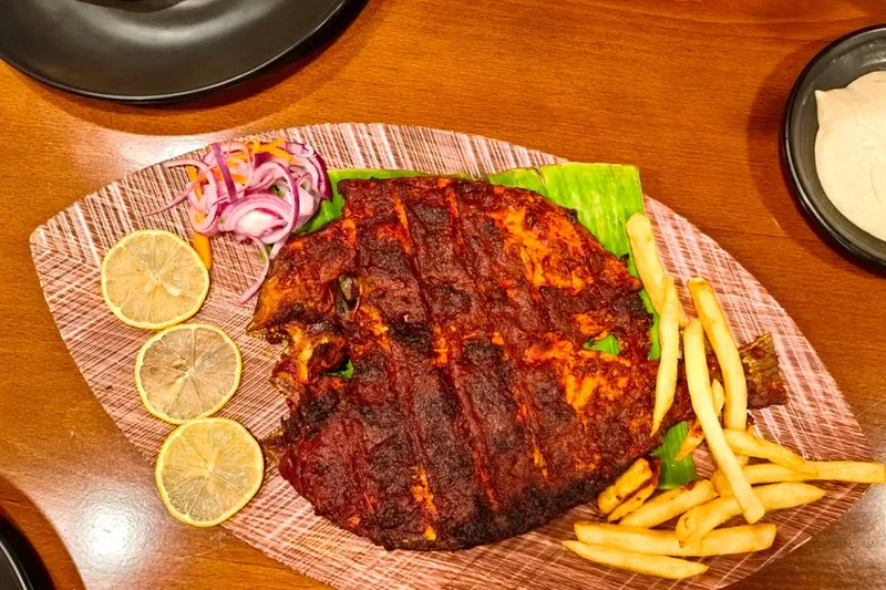 Chettinad Fish Fry With Roasted Corn, Onions And Carrots With French Beans Recipe — photo 2