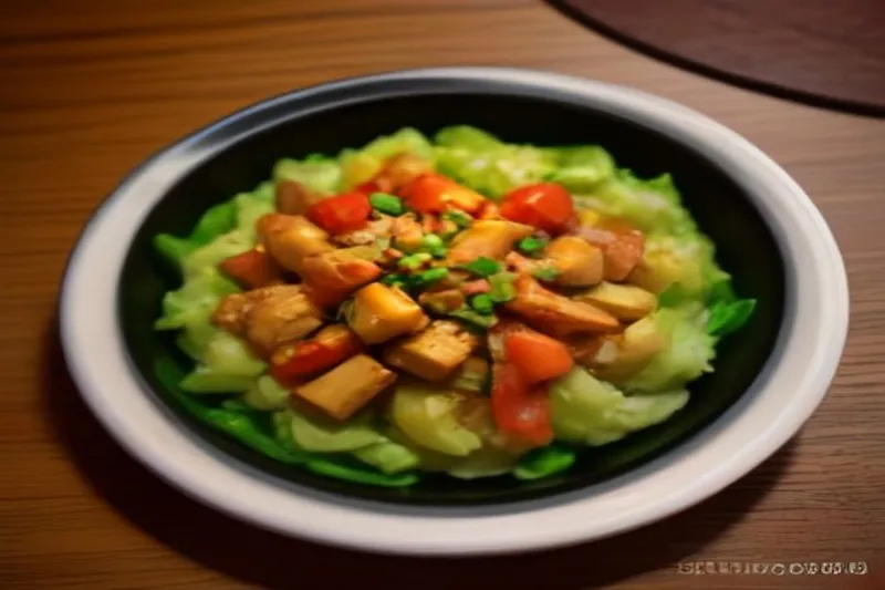 Hunan stir fried Chinese Leaf cabbage with Tofu & Chilies Recipe