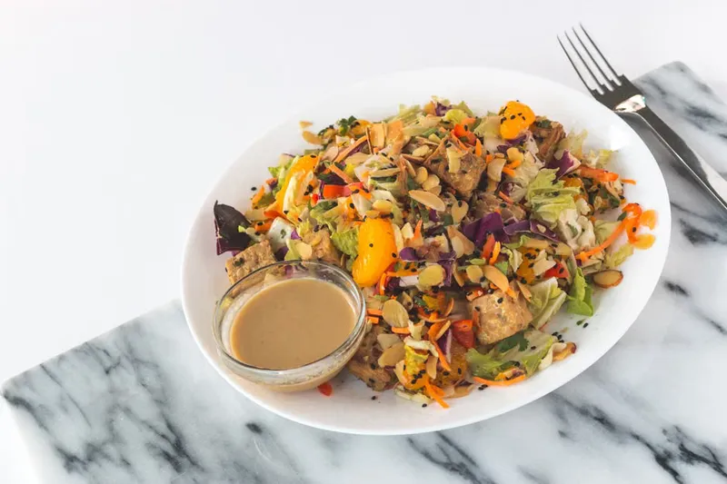Orange Apple Arugula Salad Recipe With Honey Roasted Almonds & Ginger Dressing
