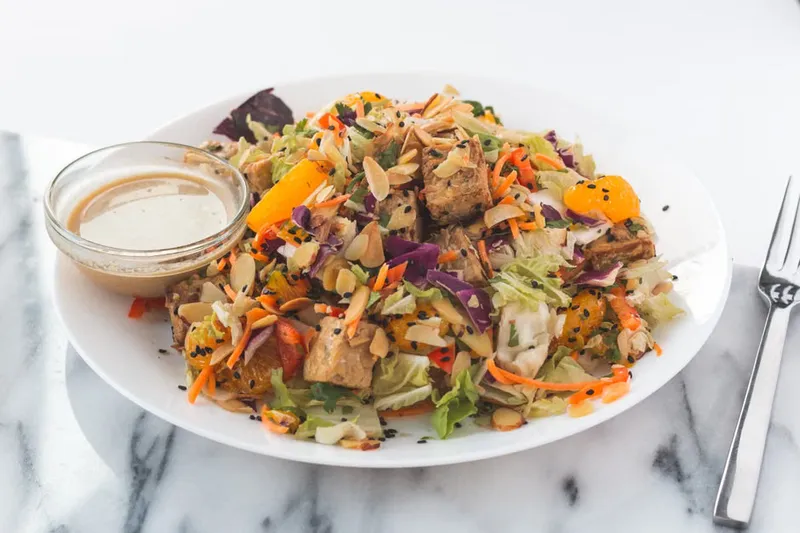 Orange Apple Arugula Salad Recipe With Honey Roasted Almonds & Ginger Dressing — photo 2