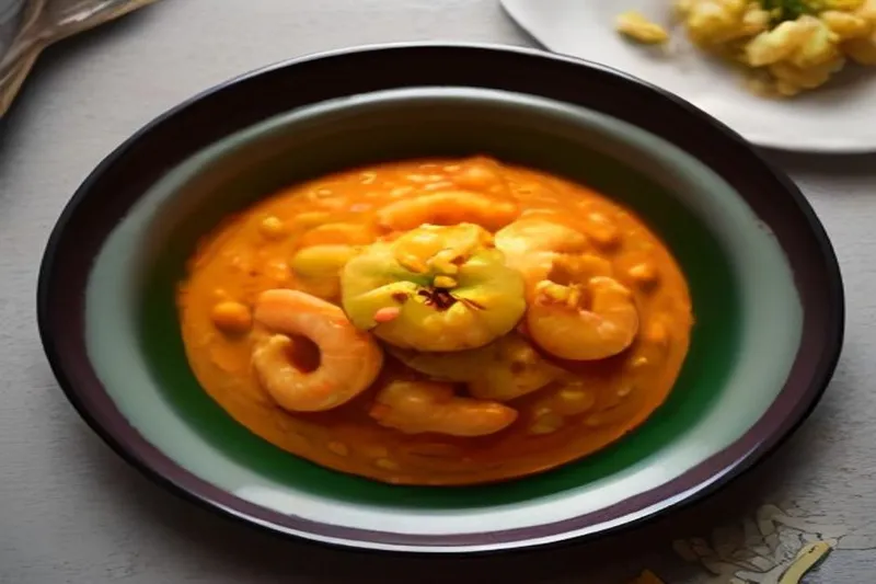 Kadali Bhanda O Chingudi Tarkari Recipe (Odia Style Banana Blossom & Prawn Curry)