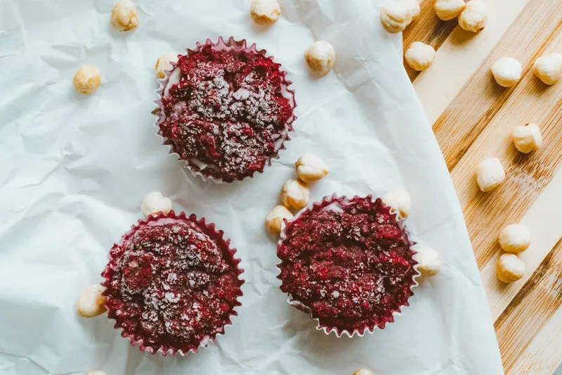 Eggless Red Velvet Beetroot Muffins Recipe