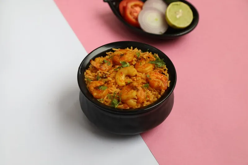 Colombi Rice Recipe - Maharashtrian Prawn Rice Recipe