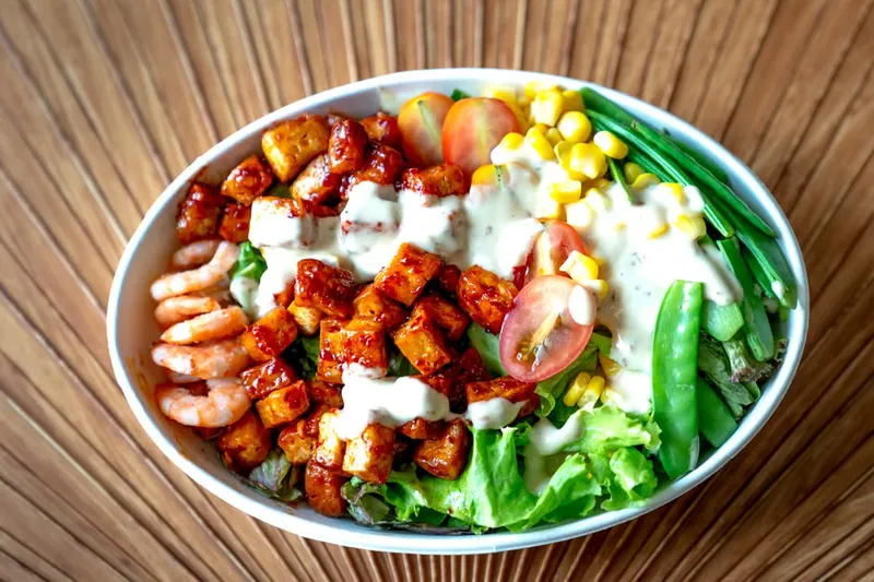 Tofu and Shrimp Salad Recipe With Balsamic Dressing